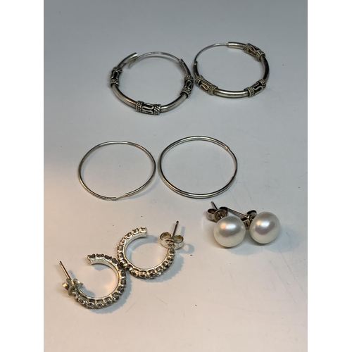 637 - EIGHT PAIRS OF SILVER EARRINGS