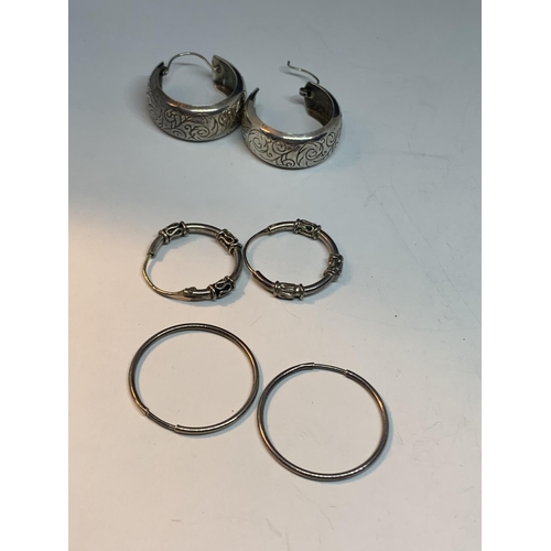 644 - EIGHT PAIRS OF SILVER EARRINGS