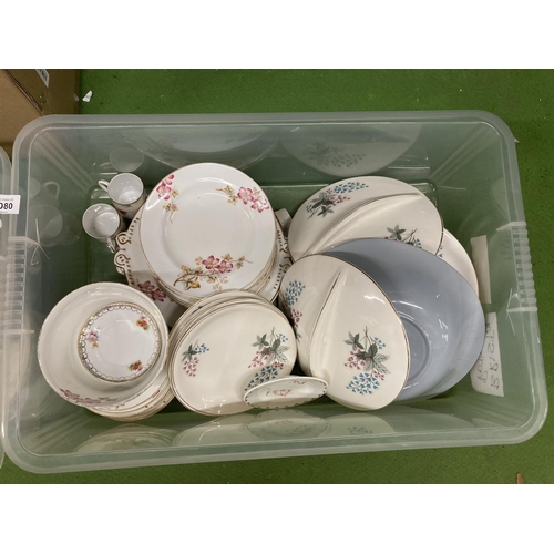 1080 - TWO BOXES OF ASSORTED CERAMICS, SWINNERTONS ETC