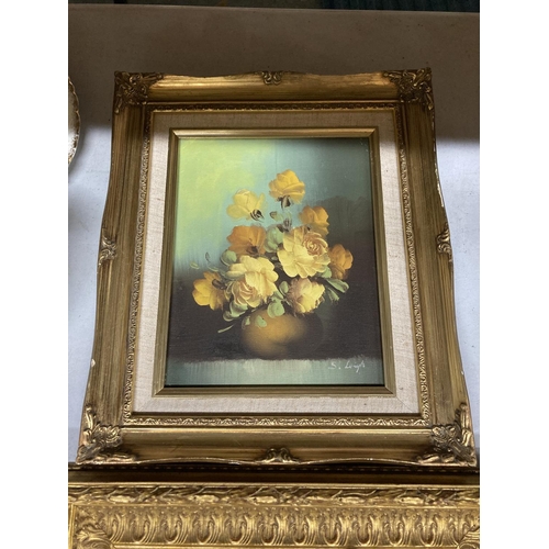 1087 - A 19TH CENTURY GILT FRAMED STILL LIFE OIL PAINTING BY EDWARD GEORGE HANDEL LUCAS, SIGNED E.G.H LUCAS... 