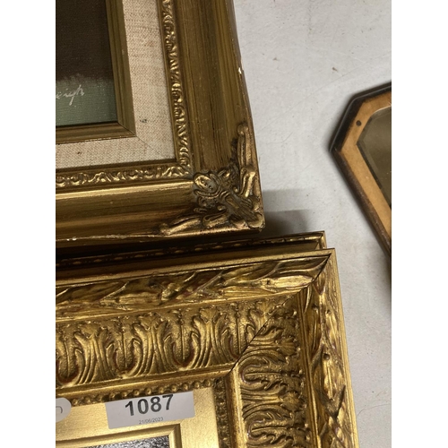 1087 - A 19TH CENTURY GILT FRAMED STILL LIFE OIL PAINTING BY EDWARD GEORGE HANDEL LUCAS, SIGNED E.G.H LUCAS... 