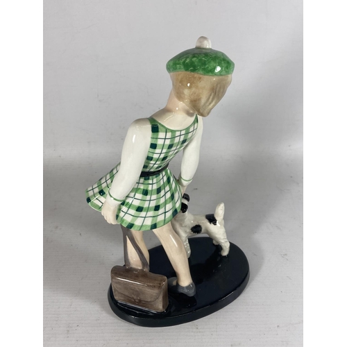 756 - A GOLDSCHEIDER WEIN CLAIRE WEISS FIGURE OF A GIRL AND A TERRIER