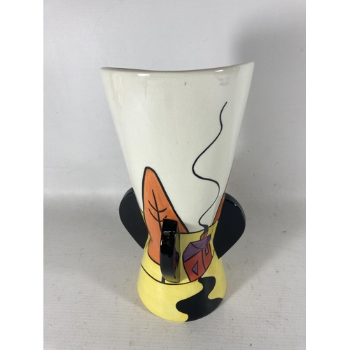 767 - A LORNA BAILEY HANDPIANTED AND SIGNED VASE HILLPORT PATTERN HEIGHT 24CM