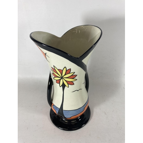 769 - A HANDPAINTED AND SIGNED LORNA BAILEY VASE BEACH PATTERN HEIGHT 23CM