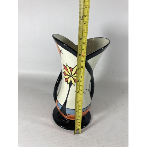 769 - A HANDPAINTED AND SIGNED LORNA BAILEY VASE BEACH PATTERN HEIGHT 23CM