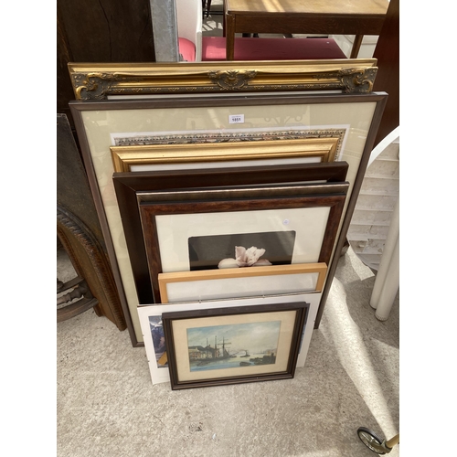 1851 - AN ASSORTMENT OF FRAMED PRINTS AND PICTURES