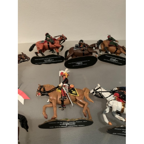 252 - ELEVEN DEL PRADO DIE CAST NAPOLIONIC ERA FIGURES OF FRENCH SOLDIERS ON HORSEBACK