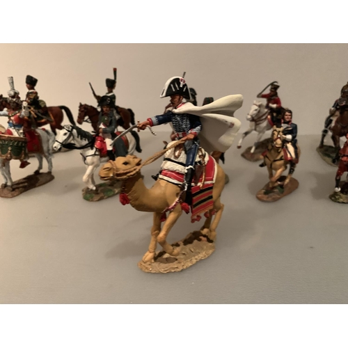 253 - ELEVEN DEL PRADO DIE CAST FIGURES OF FRENCH SOLDIERS TO INCLUDE TEN NAPOLEONIC ERA AND ONE BATTLE ON... 