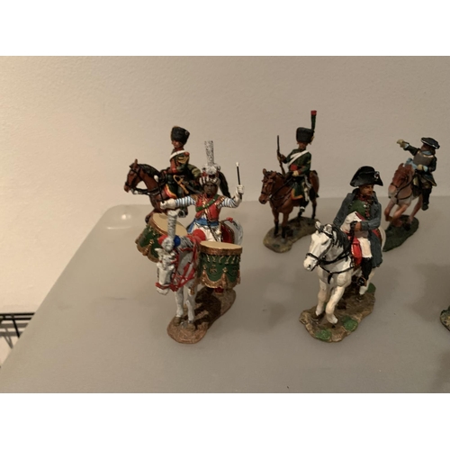 253 - ELEVEN DEL PRADO DIE CAST FIGURES OF FRENCH SOLDIERS TO INCLUDE TEN NAPOLEONIC ERA AND ONE BATTLE ON... 