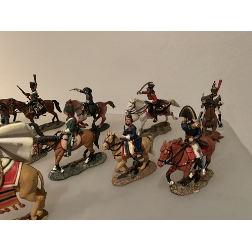 253 - ELEVEN DEL PRADO DIE CAST FIGURES OF FRENCH SOLDIERS TO INCLUDE TEN NAPOLEONIC ERA AND ONE BATTLE ON... 