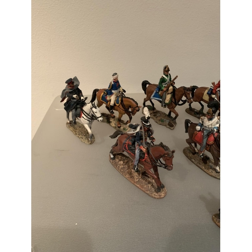 254 - ELEVEN DEL PRADO DIE CAST NAPOLIONIC ERA FIGURES OF GERMAN SOLDIERS ON HORSEBACK TO INCLUDE PRUSSIAN... 