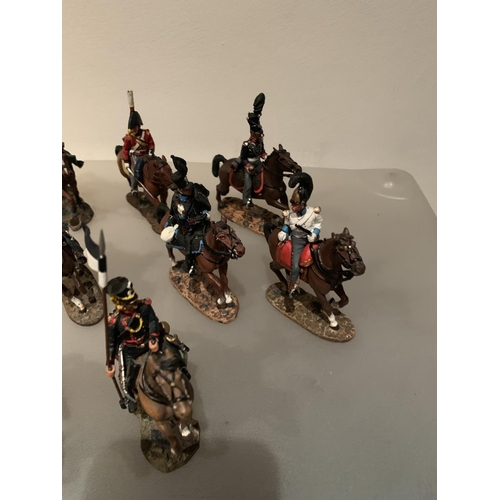 254 - ELEVEN DEL PRADO DIE CAST NAPOLIONIC ERA FIGURES OF GERMAN SOLDIERS ON HORSEBACK TO INCLUDE PRUSSIAN... 