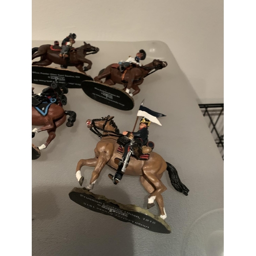 254 - ELEVEN DEL PRADO DIE CAST NAPOLIONIC ERA FIGURES OF GERMAN SOLDIERS ON HORSEBACK TO INCLUDE PRUSSIAN... 