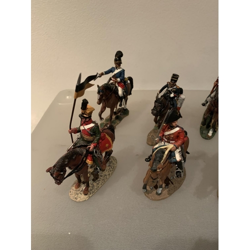 256 - ELEVEN DEL PRADO DIE CAST FIGURES OF SOLDIERS ON HORSEBACK TO INCLUDE 10 NAPOLIONIC ERA AND ONE CRIM... 