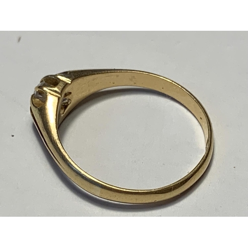 505A - AN 18 CARAT GOLD RING WITH A DIAMOND SOLITAIRE SIZE  P GROSS WEIGHT 3.03 GRAMS