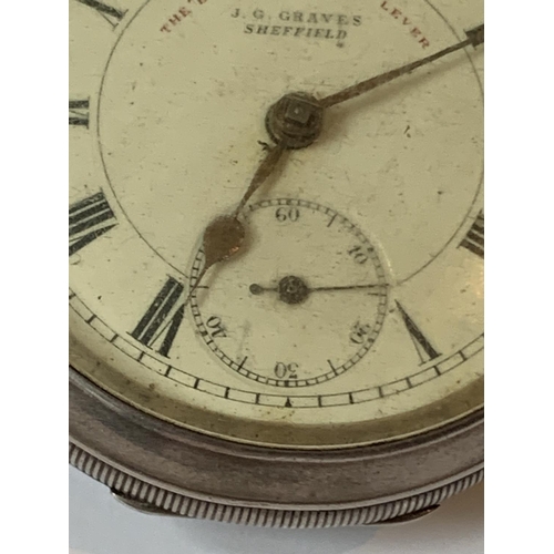 518A - A HALLMARKED BIRMINGHAM SHEFFIELD POCKET WATCH 'THE EXPRESS ENGLISH LEVER J.G. GREAVES SHEFFIELD' WI... 