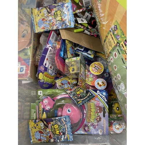 291 - A LARGE QUANTITY OF NEW ITEMS TO INCLUDE MOSHI MONSTERS REWARD CHARTS, FIGURES, TRADING CARS