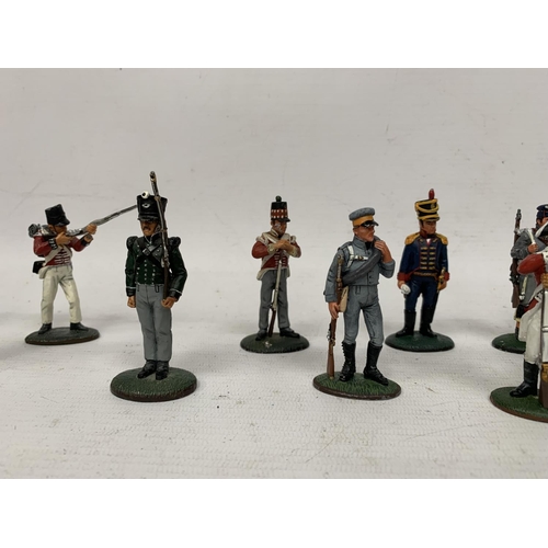 260 - FOURTEEN DEL PRADO DIE CAST NAPOLIONIC ERA FIGURES OF SOLDIERS TO INCLUDE BRITISH, SPANISH, ITALIAN,... 