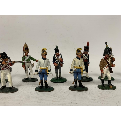 261 - FOUTEEN DEL PRADO DIE CAST NAPOLIONIC ERA FIGURES OF SOLDIERS TO INCLUDE BRITISH, AUSTRIAN, RUSSIAN ... 