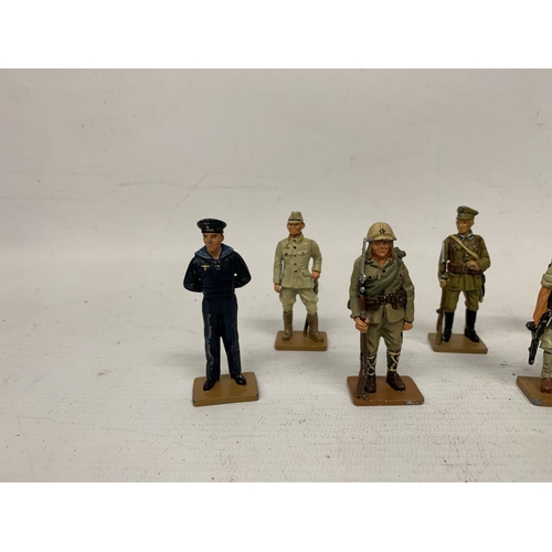 262 - TWELVE DEL PRADO DIE CAST WORLD WAR TWO FIGURES OF SOLDIERS TO INCLUDE USSR, CANADIAN, JAPANESE, GER... 