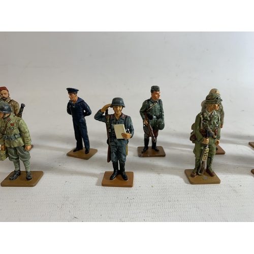 263 - THIRTEEN DEL PRADO DIE CAST WORLD WAR TWO FIGURES OF SOLDIERS TO INCLUDE GERMAN, JAPANESE, ITALIAN, ... 