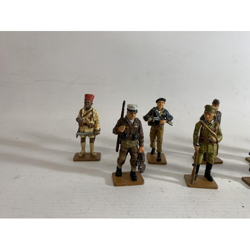 264 - THIRTEEN DEL PRADO DIE CAST WORLD WAR TWO FIGURES OF ALLIED SOLDIERS TO INCLUDE USA, BRITAIN AND FRA... 