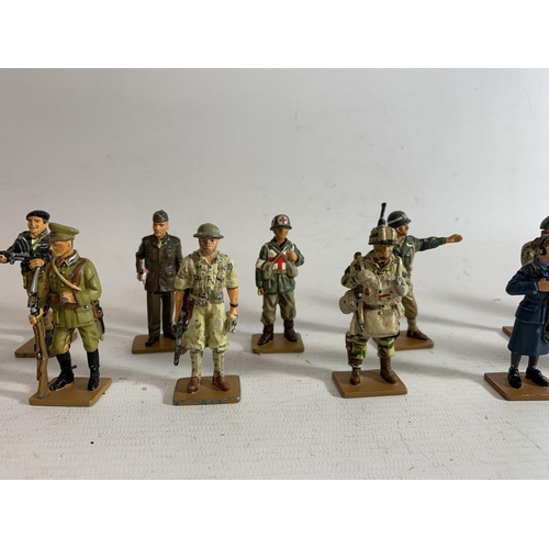 264 - THIRTEEN DEL PRADO DIE CAST WORLD WAR TWO FIGURES OF ALLIED SOLDIERS TO INCLUDE USA, BRITAIN AND FRA... 