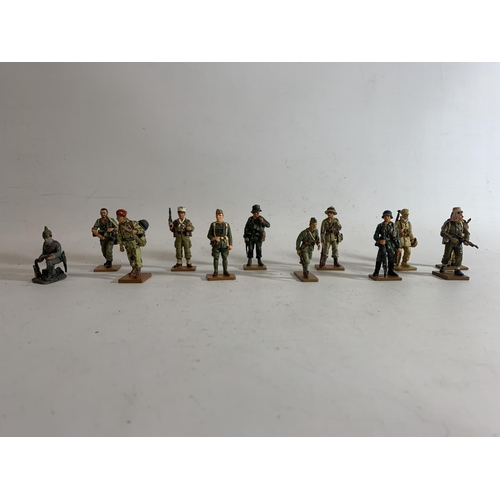 266 - TWELVE DEL PRADO DIE CAST FIGURES OF SOLDIERS FROM VARIOUS ERAS TO INCLUDE VIETNAM, KOREAN WAR ETC