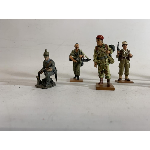 266 - TWELVE DEL PRADO DIE CAST FIGURES OF SOLDIERS FROM VARIOUS ERAS TO INCLUDE VIETNAM, KOREAN WAR ETC