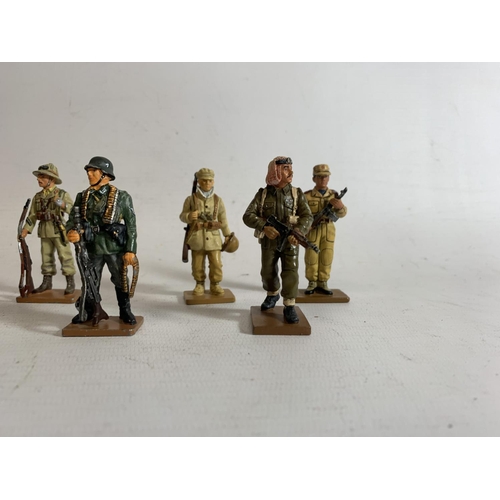 266 - TWELVE DEL PRADO DIE CAST FIGURES OF SOLDIERS FROM VARIOUS ERAS TO INCLUDE VIETNAM, KOREAN WAR ETC