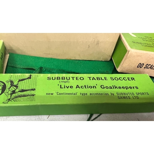 278 - A LARGE QUANTITY OF VINTAGE SUBBUTEO ITEMS - TEAMS, PART TEAMS PITCH, THROW INS, NETS ETC