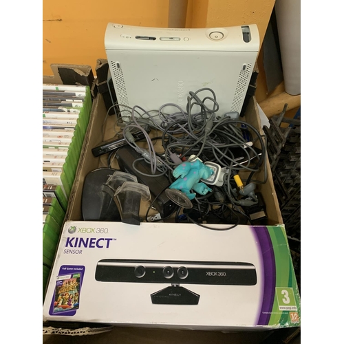 311 - A NINTENDO DS AND XBOX 360 WITH VARIOUS ACESSORIES TO INCLUDE KINECT SENSOR, CONTROLLER BATTERY BLOC... 