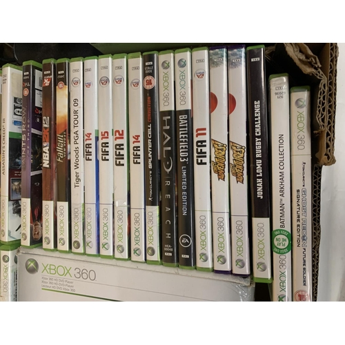 312 - A QUANTITY OF XBOX 360 GAMES AND DVD PLAYER TO INCLUDE FIFA, HALO ETC