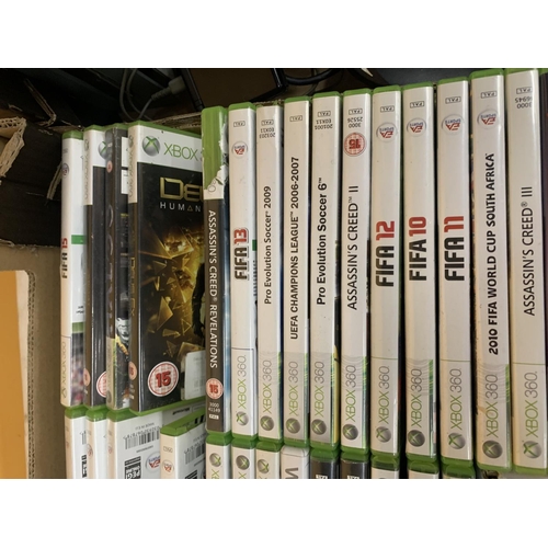 312 - A QUANTITY OF XBOX 360 GAMES AND DVD PLAYER TO INCLUDE FIFA, HALO ETC