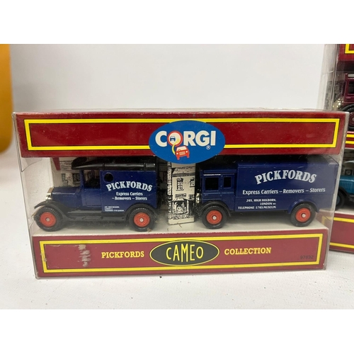 446 - THREE BOXED CAMEO BY CORGI VAN SETS