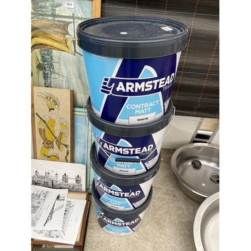 2013 - FOUR 10L TUBS OF ARMSTEAD TRADE CONTRACT MATT WHITE PAINT