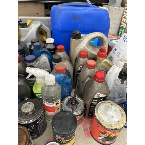 2018 - A LARGE ASSORTMENT OF MOTOR OILS AND LUBRICANTS ETC