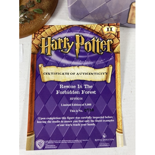 782 - A ROYAL DOULTON HARRY POTTER FIGURE 'RESCUE IN THE FORBIDDEN FOREST' LIMITED EDITION NO. 0760/5000 -... 