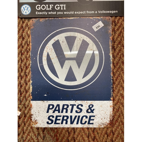 896 - TWO VW TIN PLATE SIGNS 30CM X 40CM