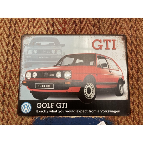 896 - TWO VW TIN PLATE SIGNS 30CM X 40CM