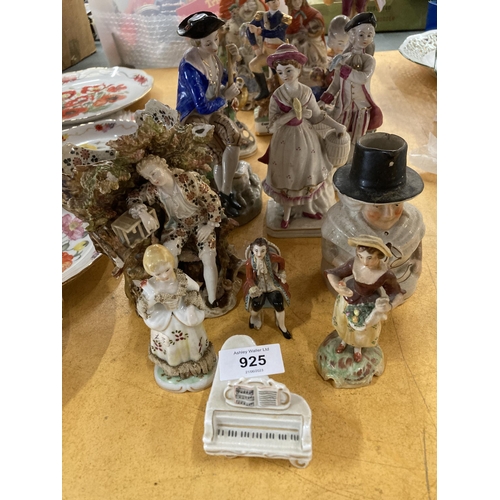 925 - A LARGE QUANTITY OF VINTAGE STAFFORDSHIRE FIGURES