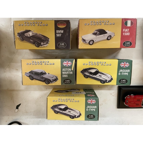 436 - FIVE BOXED ATLAS EDITIONS CLASSIC BRITISH SPORTS CARS