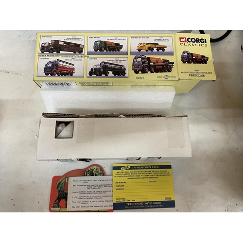 439 - A BOXED CORGI FODEN DELIVERY TRUCK SET  - FREMLINS 12401