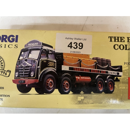 439 - A BOXED CORGI FODEN DELIVERY TRUCK SET  - FREMLINS 12401