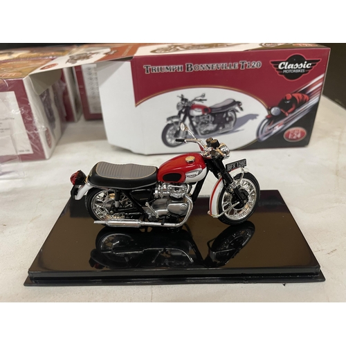 441 - FOUR BOXED ATLAS EDITIONS CLASSIC MOTORCYCLES - 1:24 SCALE