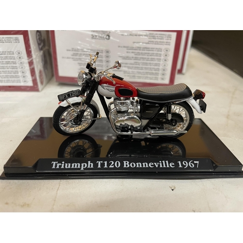 442 - FOUR BOXED ATLAS EDITIONS CLASSIC MOTORCYCLES - 1:24 SCALE