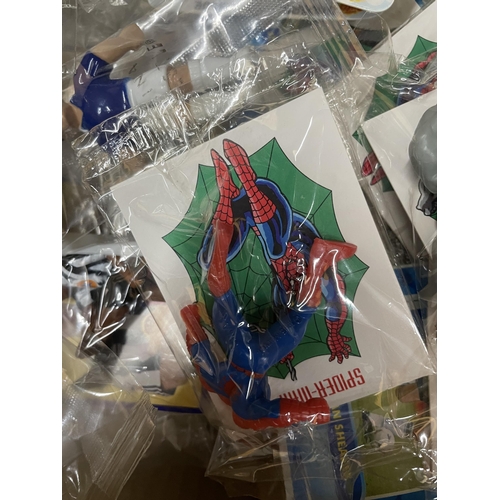 480 - A BOX OF ASSORTED TOYS, FOOTBALL AND SPIDERMAN