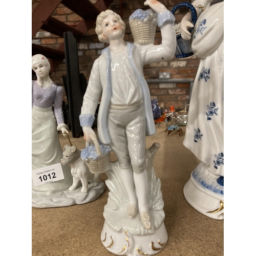 1012 - A COLLECTION OF THREE CONTINENTAL FIGURINES