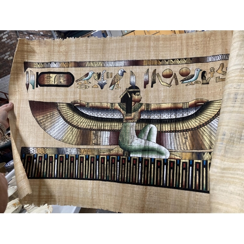 1035 - THREE EGYPTIAN PRINTS ON PAPYRUS