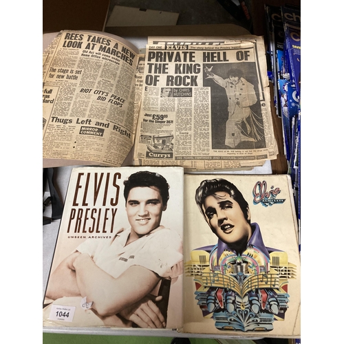 1044 - AN ELVIS PRESLEY 'UNSEEN ARCHIVES' BOOK, ELVIS COMPLETE' WITH MUSIC AND WORDS PLUS A SCRAP BOOK OF N... 